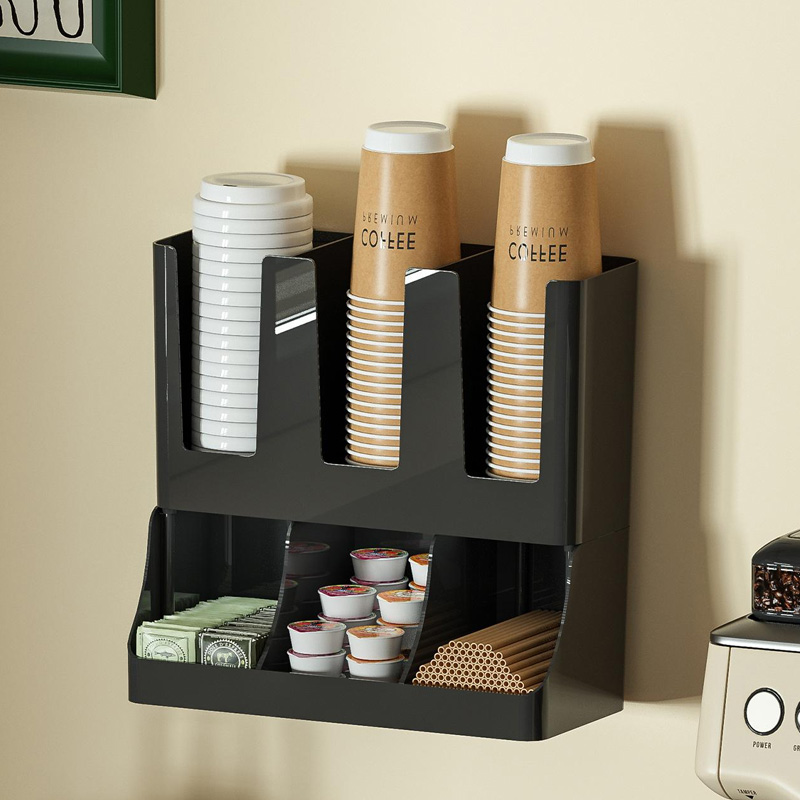 Coffee Tea Drawer Organizer - Eine Pappbecher-Aufbewahrungsbox, schwarzer Becherhalter für den