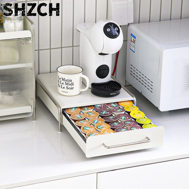 Coffee Tea Drawer Organizer - Kaffeekapselhalter, INS-Style Schubladenorganizer für Küchentheke, Teebeutel-Aufbewahrungsbox,