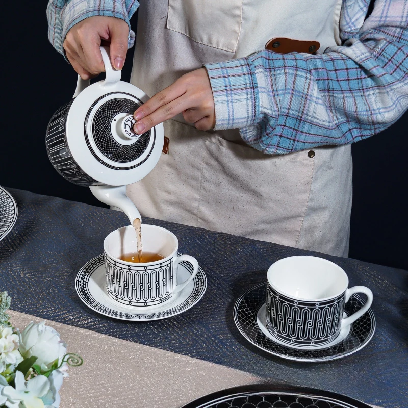 Coffee Tea Sugar Set - Einfaches Teeservice im europäischen Stil, Keramik-Kaffeetasse,