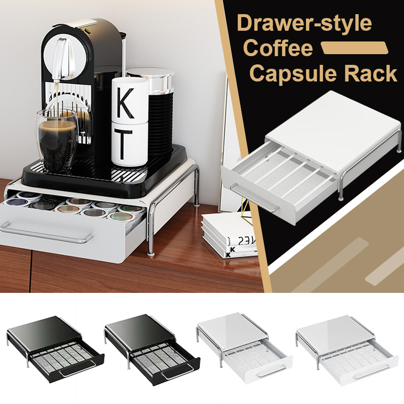 Coffee Tea Drawer Organizer - Kapsel-Kaffee-Organizer mit Ausziehschubladen, Kaffeebar-Station, Teebeutel-Aufbewahrungsbox, Arbeitsplatten-Espresso-Zubehör