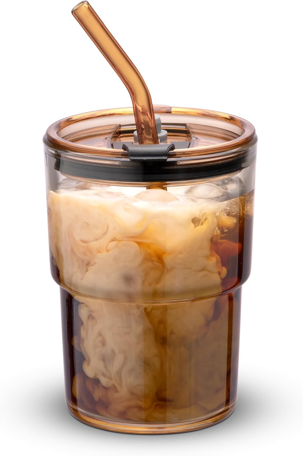 Coffee Tea Tumbler - 400ml Trinkbecher aus Glas, Becher mit