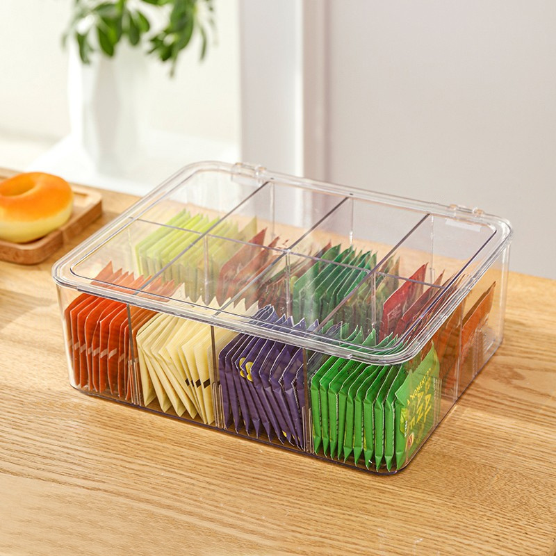 Coffee Tea Drawer Organizer - Teebeutel-Aufbewahrungsbox, Büro, multifunktionale Aufbewahrungsbox mit Deckel,
