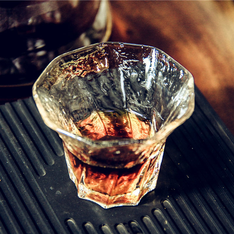 Coffee Tea Tumbler - Kleiner 60ml Glasbecher, Achteckige Espresso-Kaffeetasse, Hitzebeständiger