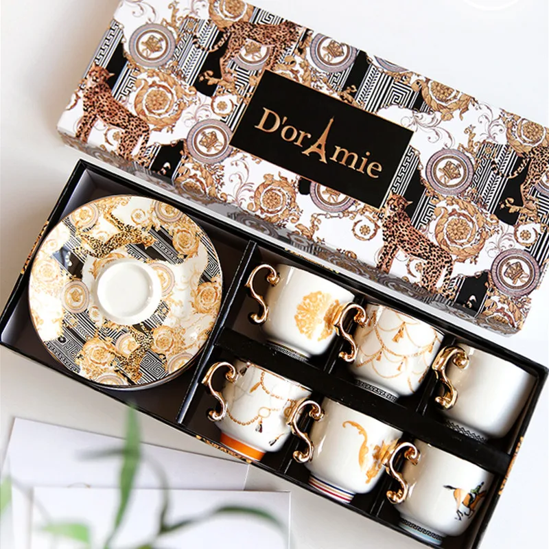 Coffee Tea Drawer Organizer - Vintage Luxus-Kaffeetasse und Untertasse aus Knochenporzellan,