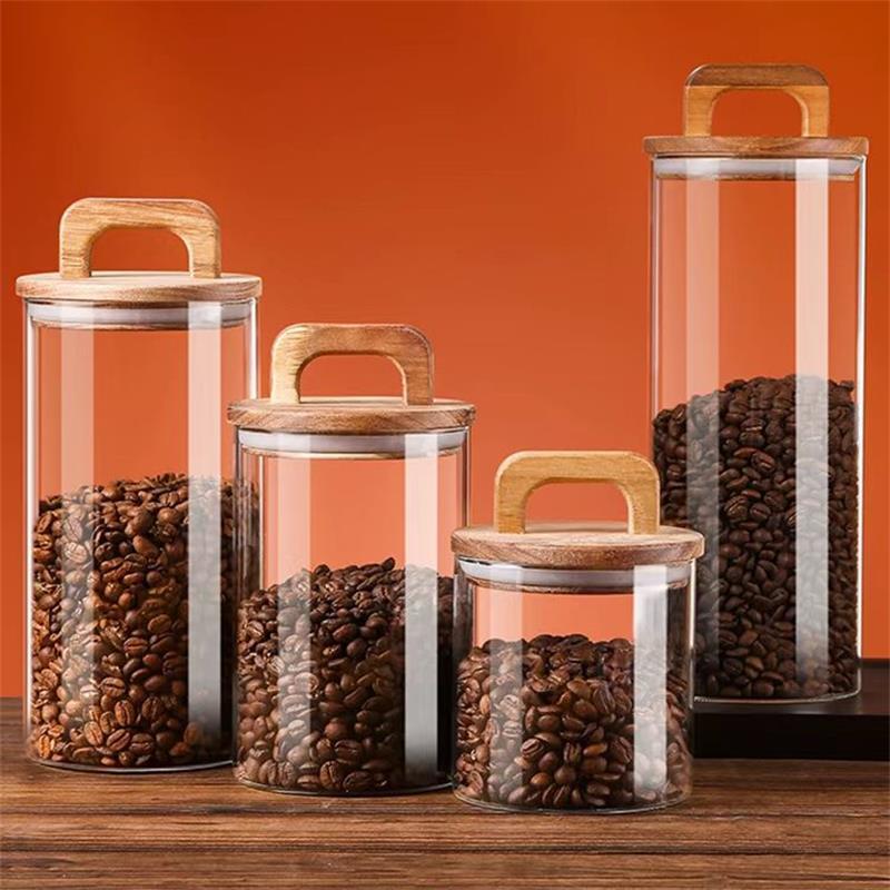 Klarglasbehälter mit Bambusdec – Canister Coffee Sugar Tea Bewertung und Preis