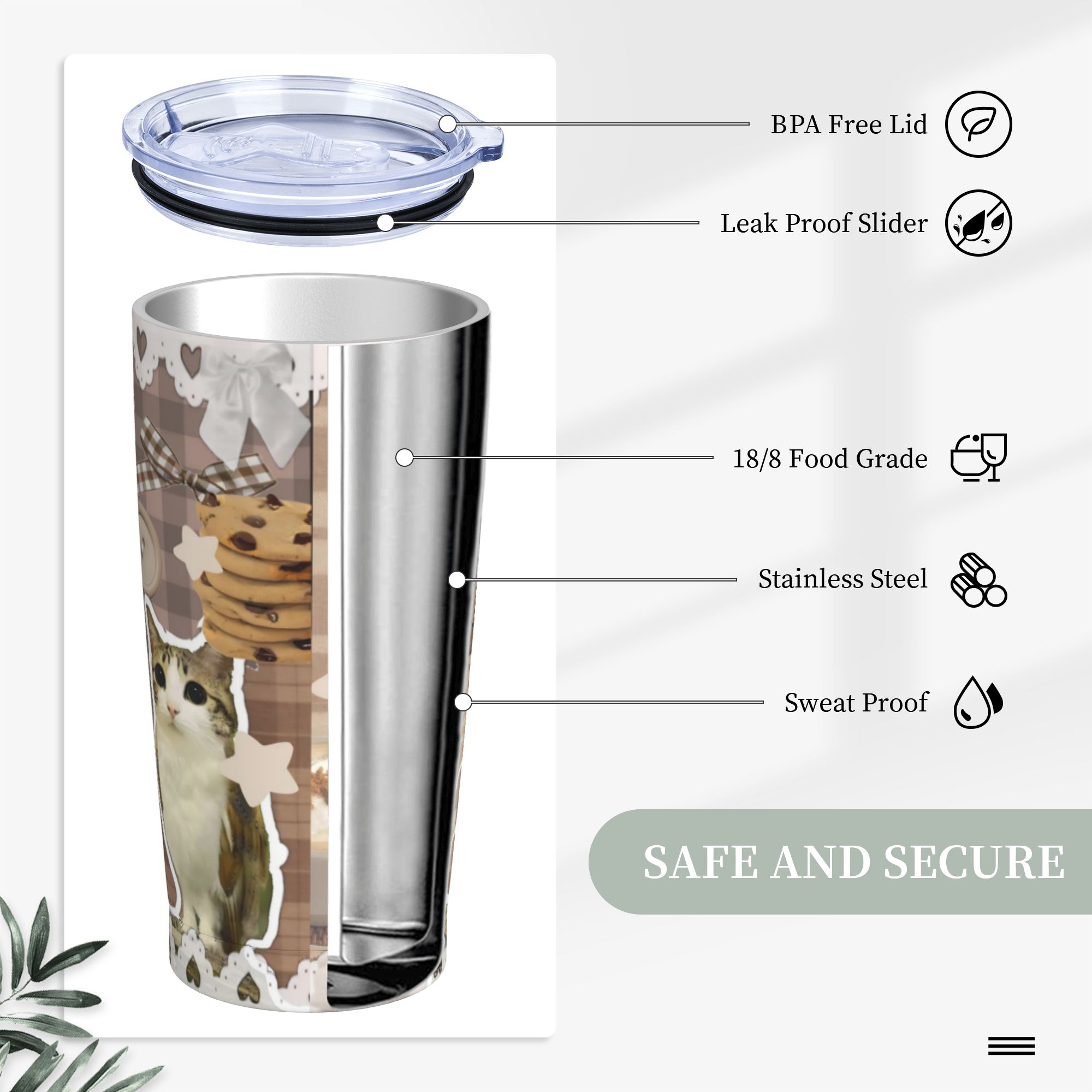 Niedlicher Katzen-Eulen-Maulti – Coffee Tea Tumbler Bewertung und Preis